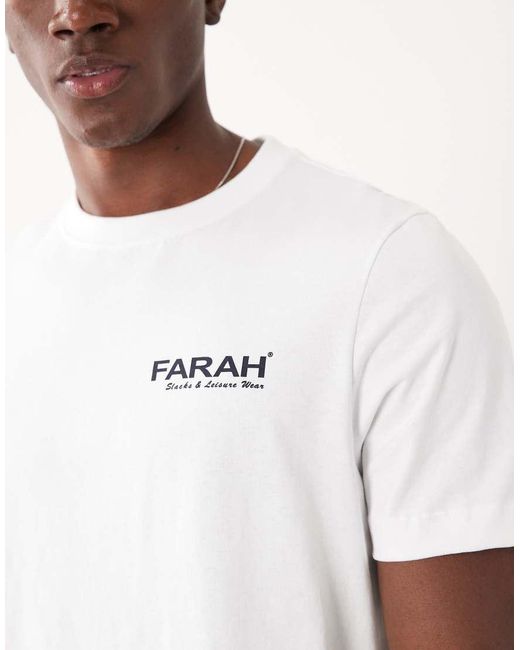Farah White Clissold Graphic Logo T-shirt for men
