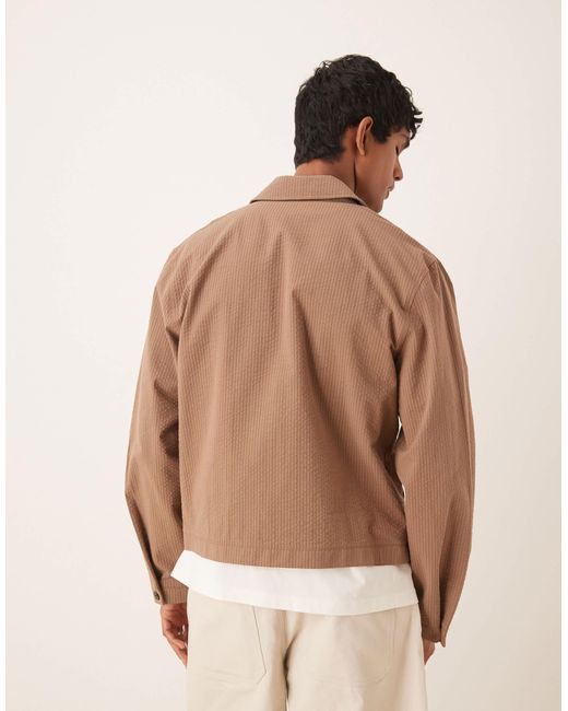ASOS Natural Smart Co-ord Harrington Jacket for men