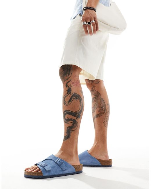 Birkenstock – zürich – sandalen aus wildleder in White für Herren