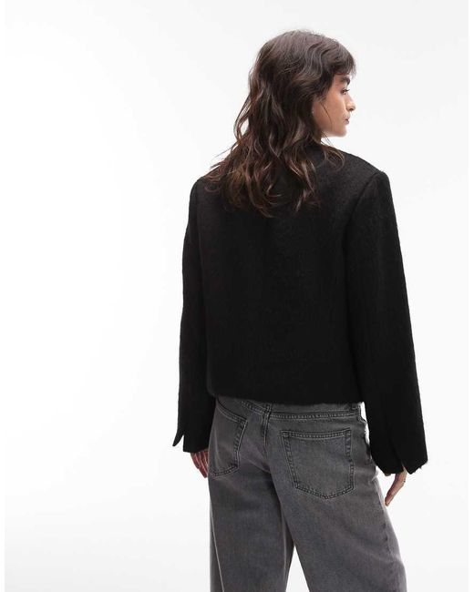 ARKET Black Brushed Wool Jacket
