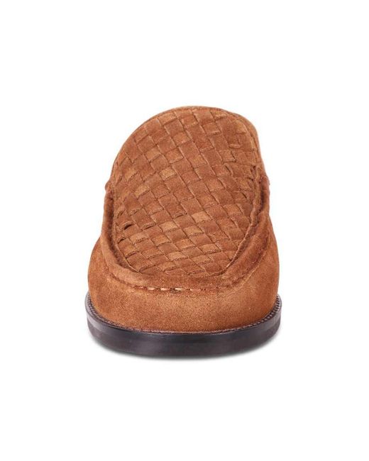 OFF THE HOOK Brown Orson Leather Woven Loafers for men