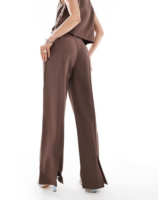 Pieces Elegante Broek Met Meerdere Knoopjes in het Brown