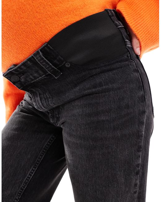 Asos design maternity - jean dad large - délavé ASOS en coloris Black