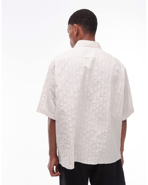 Chemise oversize en coton dobby texturé - cassé ARKET pour homme en coloris White