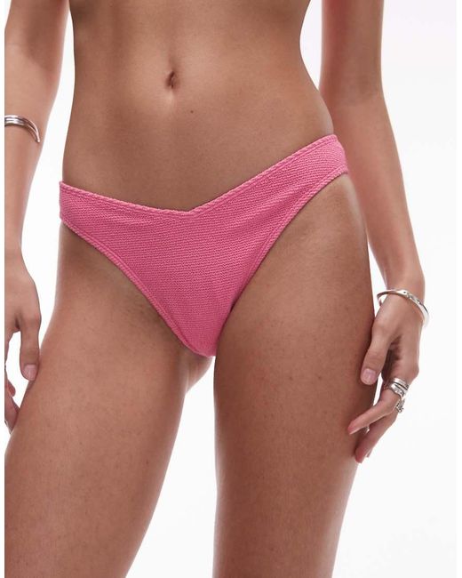 & Other Stories Pink V Shape High Leg Bikini Bottoms