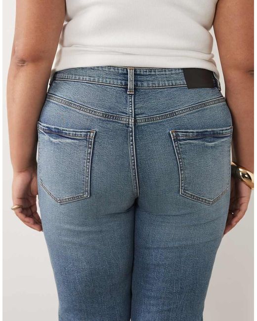 ASOS Blue Asos Design Curve Slim Fit Mom Jeans