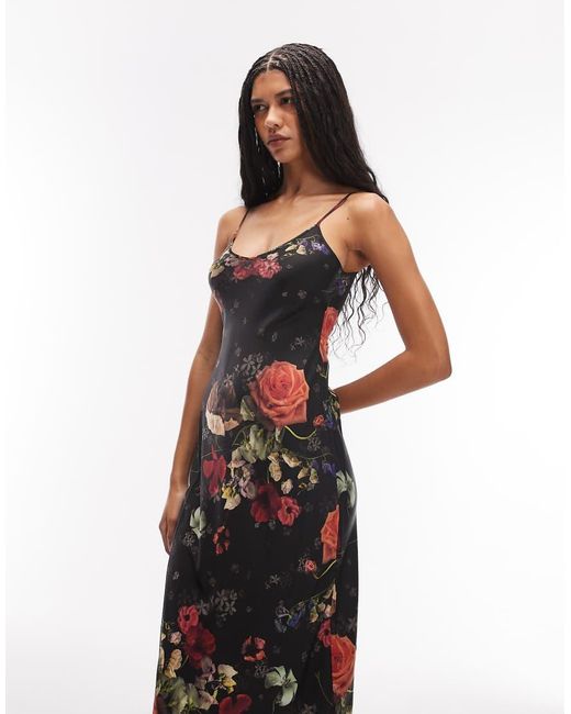 AllSaints White Bryony Floral Print Midi Slip Dress