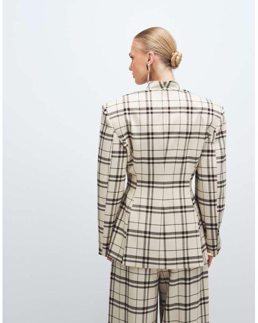 ASOS White High Neck Wrap Blazer
