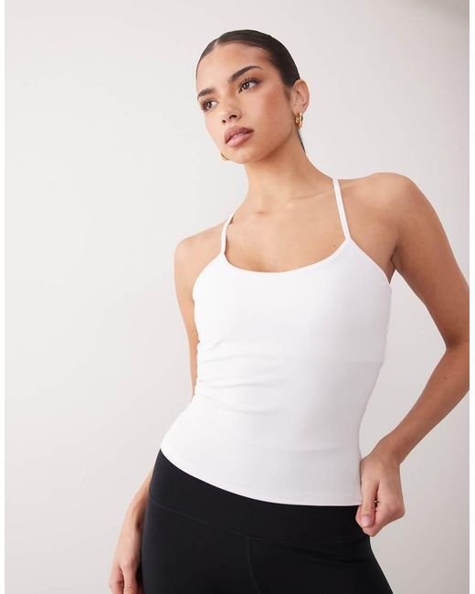 4505 White Open Back Vest With Inner Bra