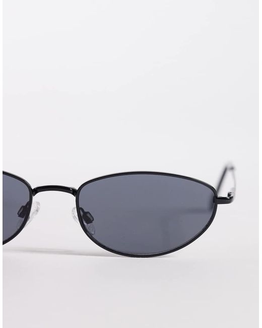 ASOS Blue Metal Oval Sunglasses