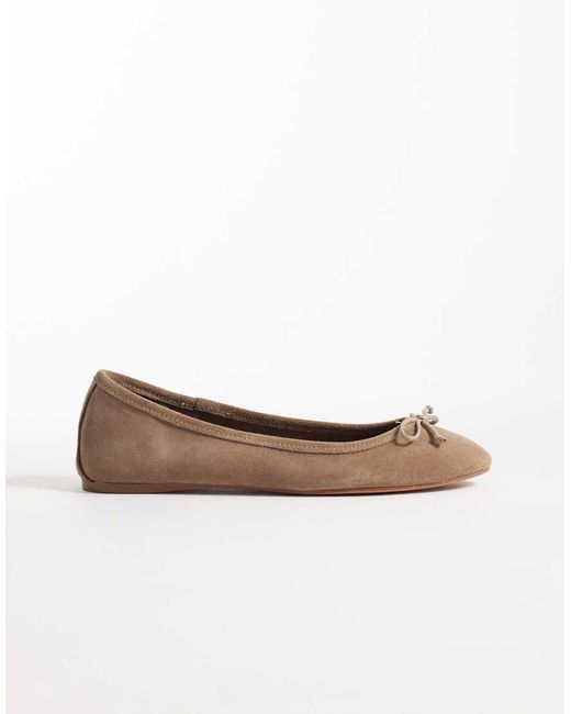 Mango White 100% Suede Ballet Flats