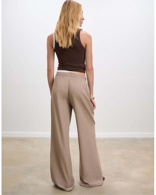 Pantalon long fluide et élégant - crème Stradivarius en coloris Natural