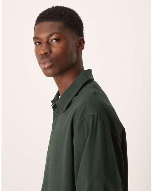 ASOS Oversized Overhemd Zonder Sluiting in het Green voor heren