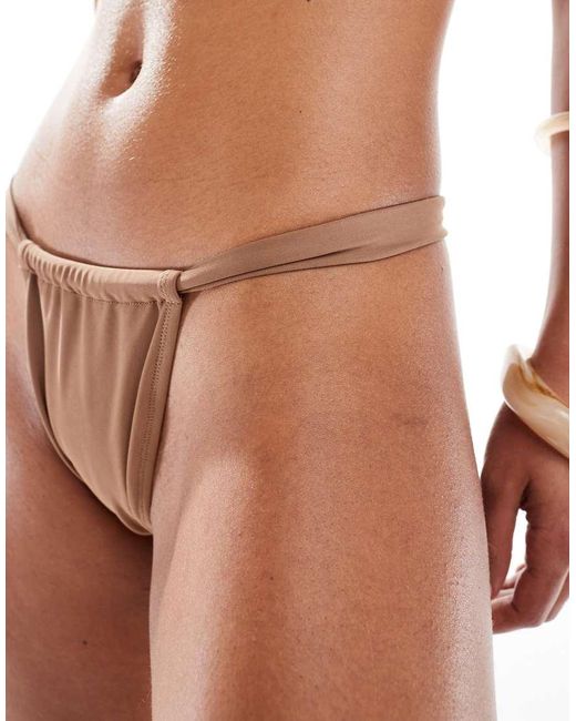 Miss Selfridge Brown Mix And Match High Leg Bikini Bottom
