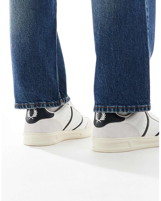 Fred Perry Blue Leather And Suede Sneakers for men