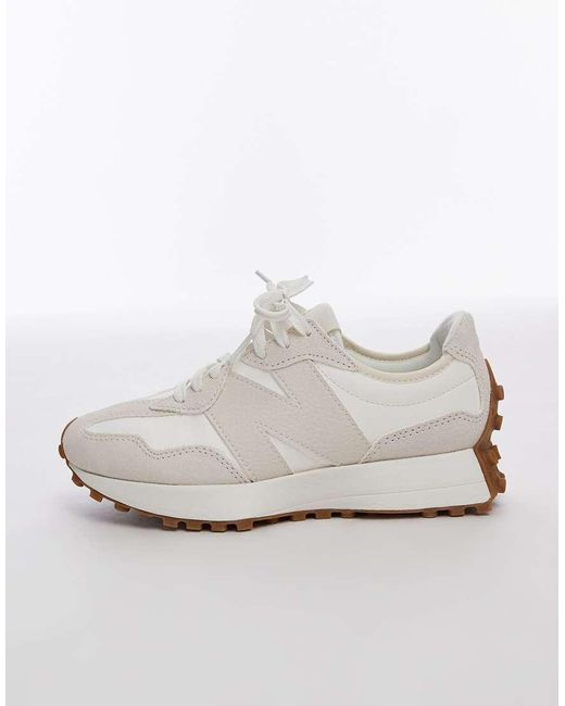 New Balance White 327 Trainers