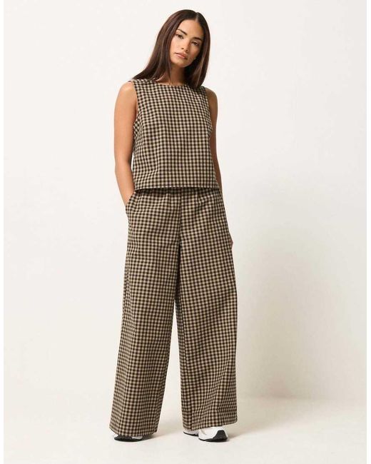 PixieGirl Brown Petite Gingham Top