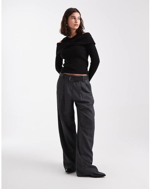 Threadbare Black Cold Shoulder Long Sleeve Jumper With Bow Detail
