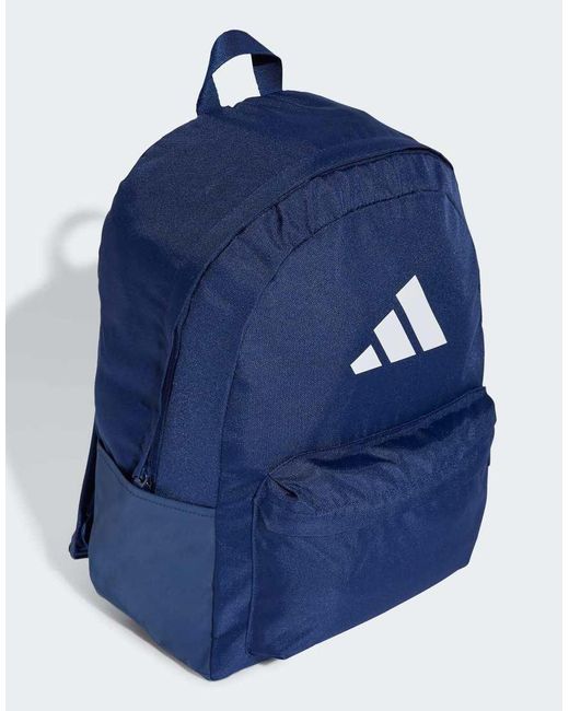 adidas Originals Classic 3 Bar Logo Backpack in Blue | Lyst UK