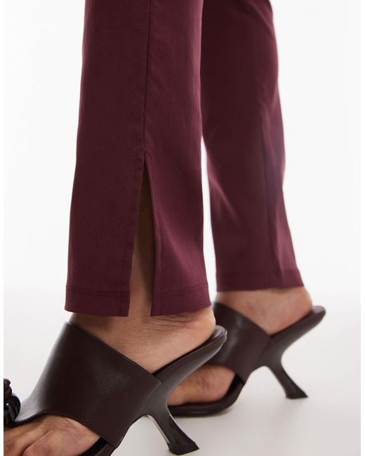 ASOS Red Bengaline Puddle legging With Side Split