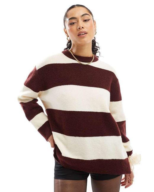 Stradivarius Red Round Neck Jumper