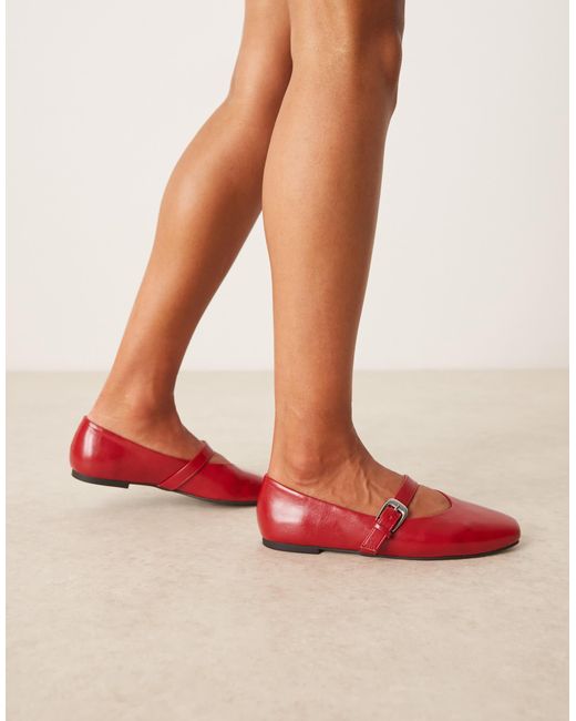 ASOS Red – leah – mary-jane-ballerinas