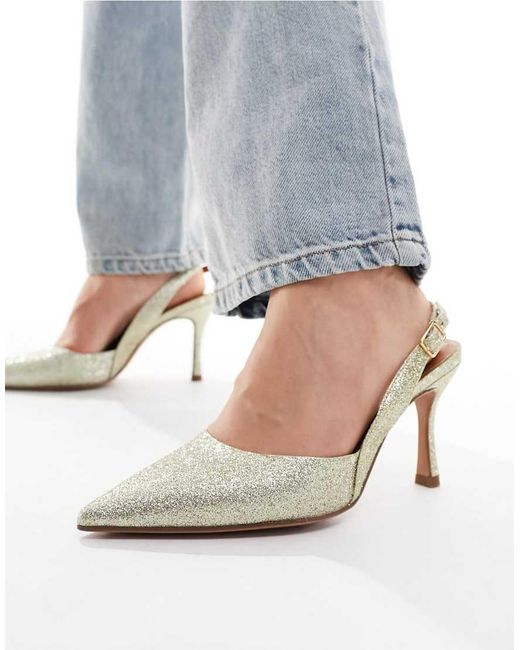 ASOS Blue Wide Fit Samber Slingback Stiletto Heels