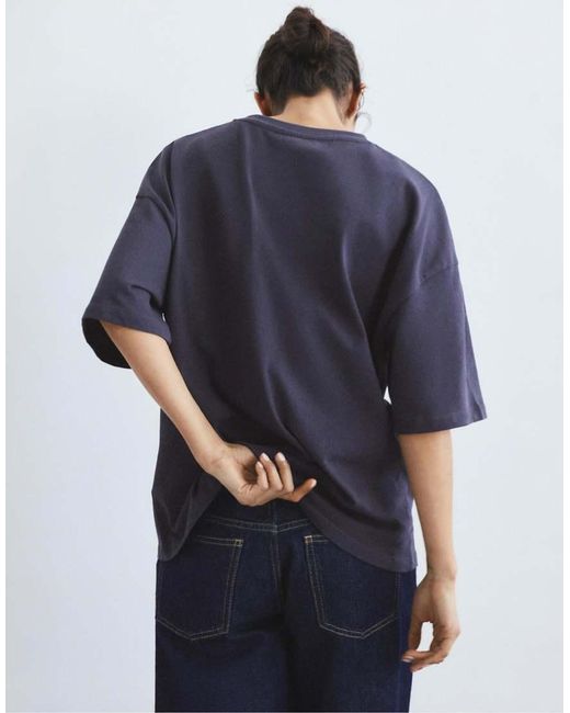Pull&Bear Blue Oversize Short Sleeve T-Shirt