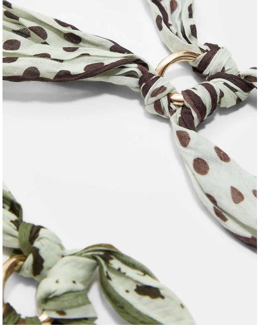 Stradivarius Set Van 2 Bandana's Met Stippen En Dierenprint in het White