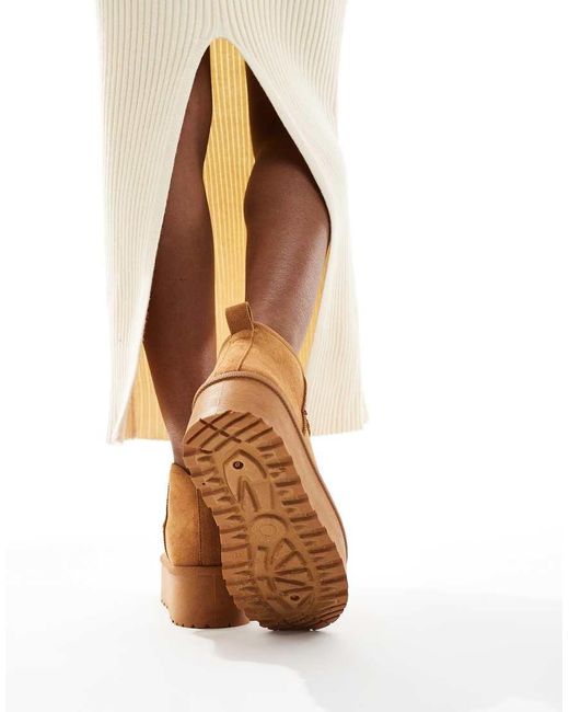 SEQWL Brown Mini Flatform Boots