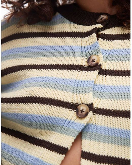 TOPSHOP Gray – kastige strickjacke mit en streifen