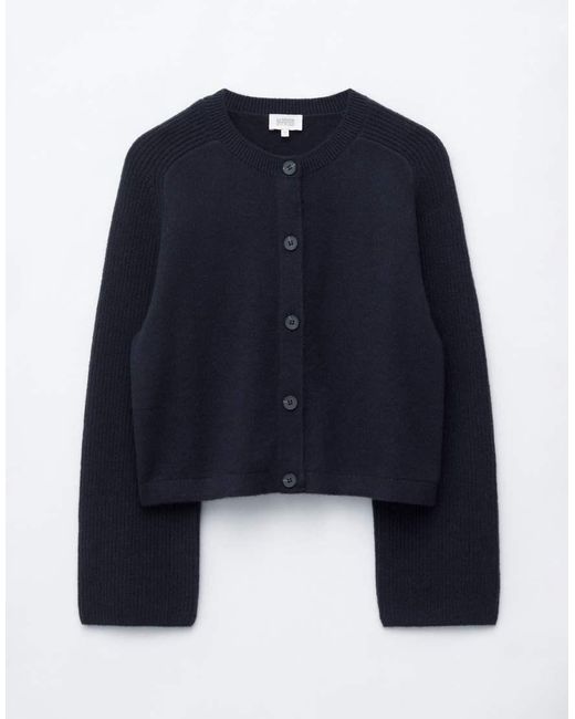 & Other Stories Blue Cotton And Wool Blend Cardigan