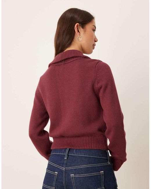 Abercrombie & Fitch Red Zipper Cardigan