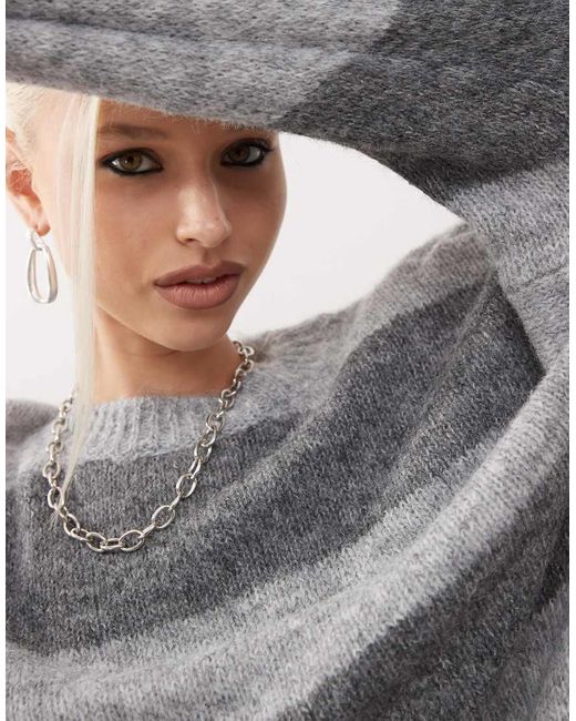 Noisy May Gray Oversize Texture Jumper