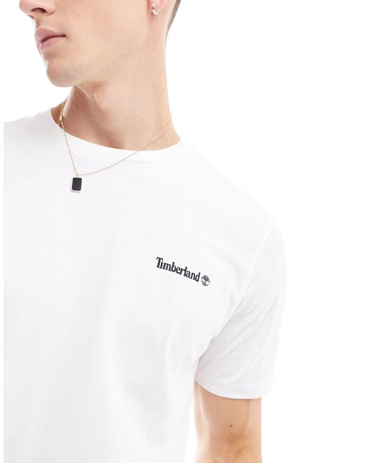 Camiseta blanca con logo Timberland de hombre de color White