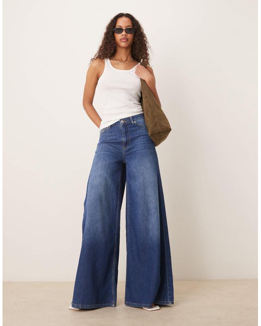 ASOS Blue Wide Leg Palazzo Jean