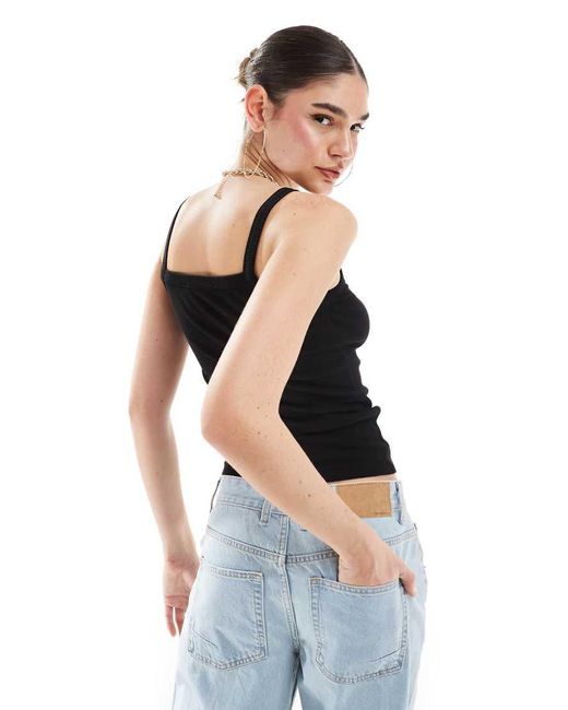 SELECTED Black Jersey Cami Top