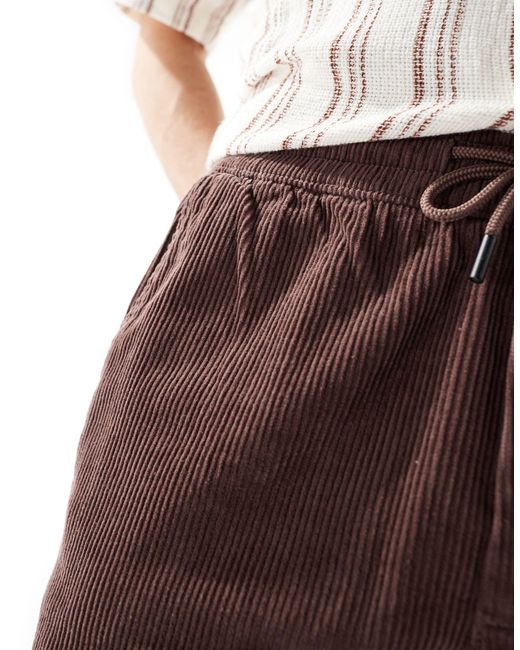 Only & Sons Red Pull On Corduroy Shorts for men
