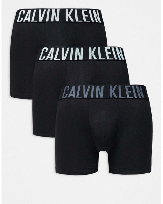 Calvin Klein – intense power – boxershorts aus baumwolle in Black für Herren