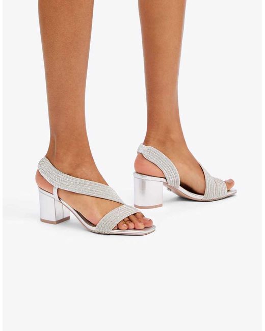 Carvela Kurt Geiger White Gala Block Jewel 60 Casual Heeled Sandals