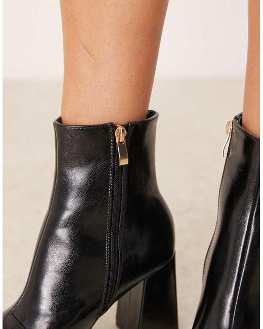 Raid Tetlee Block Heel Ankle Boots in Black Lyst UK