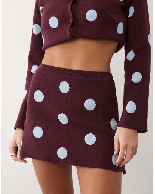ASOS Red Fine Knit Mini Skirt Co-ord