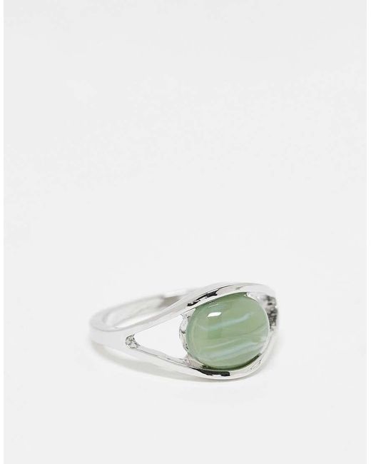 ASOS Zegelring Met Imitatie Jade-Steentje in het Green voor heren