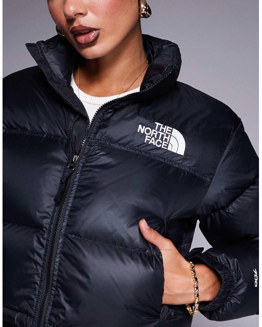 The North Face Black – nuptse – kurz geschnittene daunen-pufferjacke