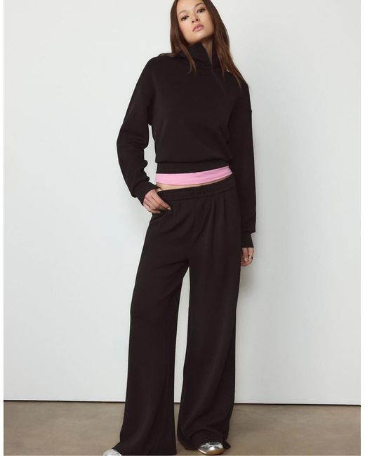 Stradivarius Black Soft-touch Darted Trousers