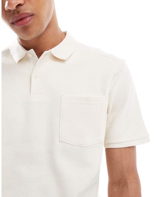 Only & Sons Polo Met Textuur En Korte Mouwen in het White voor heren