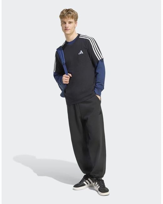 Adidas Originals Gray Essentials 3-Stripes Single Jersey Left Chest Branded T-Shirt for men