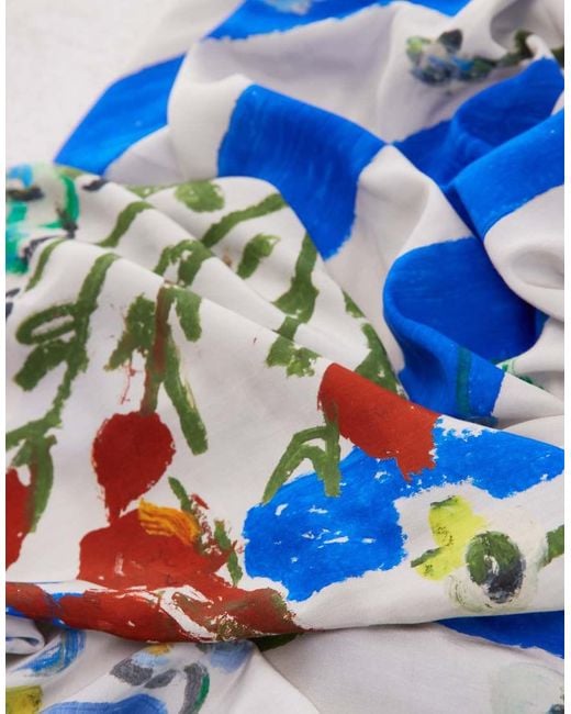 Pareo Con Estampado Azul Mykonos De TOPSHOP de color Blue