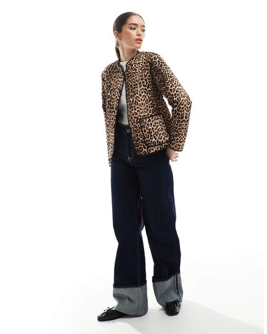 Vero Moda Multicolor – steppjacke mit leopardenmuster