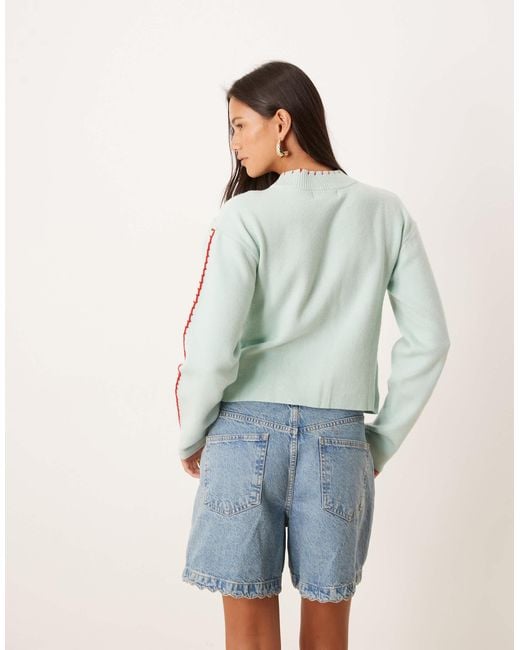 Never Fully Dressed White Octopus Embroidered Cardigan
